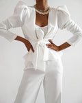 White women's GREECE jacket and pants