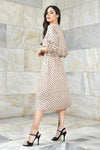 Beige dress with small polka dots